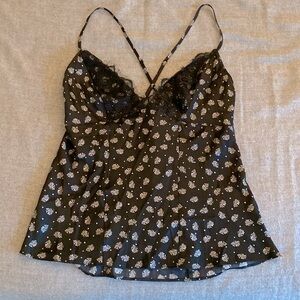 Guess printed lace cami top